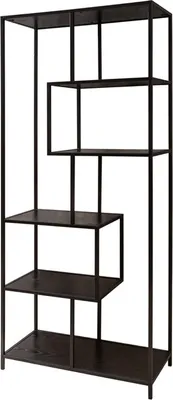 Produktbild von Industrial Bücherregal SLIM LINE 185cm Esche schwarz sechs Regalböden