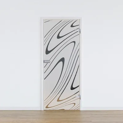 Produktbild von Pertura Glastür Komplettset Glera Water 02 834x2097x8 mm Rechts inkl. Studio Beschlag Edelstahl unverschließbar