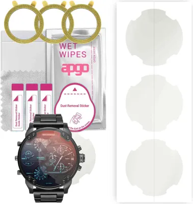 Produktbild von apgo 3 Stück Schutzfolie, Matt, kompatibel mit Diesel DZ7395 MR. Daddy 2.0 Smartwatch, Hydrogel Displayschutzfolie mit Positionierhilfe, Displayfolie, robust und kratzfest