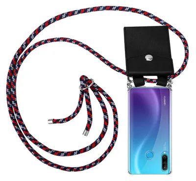 Produktbild von Cadorabo Schutzhülle für Huawei P30 LITE Hülle in Blau Handy Kette Kordel abnehmbares Etui