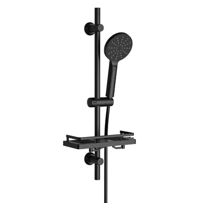 Zdjęcie produktu dla JOHO szyna prysznicowa ze stali nierdzewnej 70 cm z brodzikiem, szyna prysznicowa z uchwytem na głowicę prysznicową, głowica prysznicowa z wężem i uchwytem do łazienek czarna
