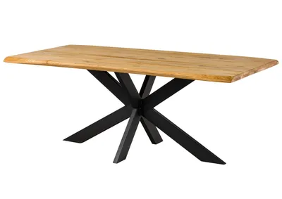 Image de MASSIVMOEBEL24 | Table à manger 200x100 Chêne sauvage huilé Brun SEATTLE #01