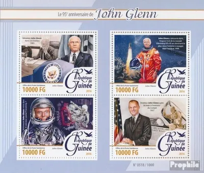Produktbild von Briefmarken Guinea 2016 Mi 11563-11566 Kleinbogen (kompl. Ausgabe) postfrisch John Glenn