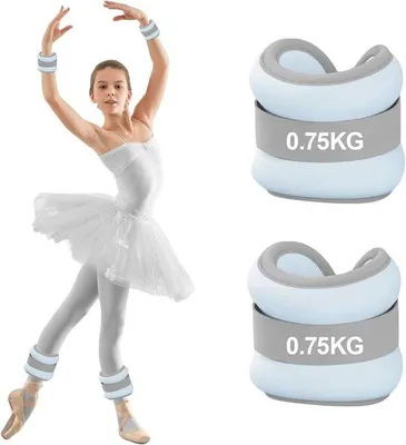 Produktbild von Gewichtsmanschetten, 0,75 kg - Set mit 2 Stück - blau - ideal für Pilates und Joggen - Vemera