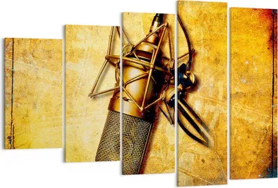 Produktbild von Bild auf Leinwand - Leinwandbild - Mikrofon Musik Lied - 150x100cm - Wand Bild - Wanddeko - Leinwanddruck - Bilder - Kunstdruck - Wanddekoration - Leinwand bilder - Wandkunst - EG150x100-0525