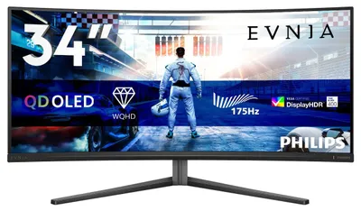 Image de Philips Evnia 34M2C6500/00 computer monitor 86.4 cm (34") 3440 x 1440 pixels Wide Quad HD QD-OLED Grey