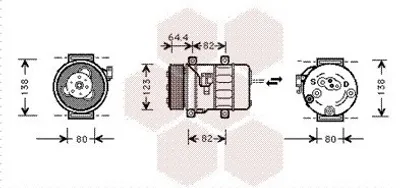 Produktbild von VAN WEZEL 5900K113 DKS15CH Klimaanlage Klimakompressor PAG 46 R134a für VOLVO V40 Kombi (645) S40 I (644)