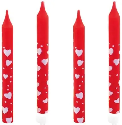 Image de 10 bougies Lovely Moments rouges, 7,5 cm