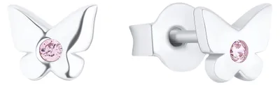 Produktbild von Lillifee Mädchen Ohrstecker 2035984 Silber 925 Schmetterling Zirkonia rosa
