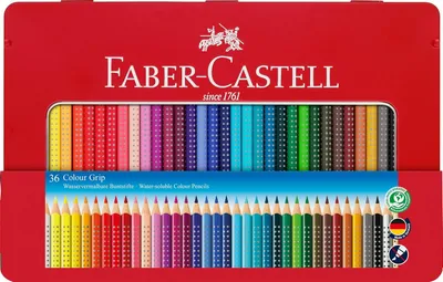Zdjęcie produktu dla Faber-Castell Kredki Colour Grip 36szt metalowe etui