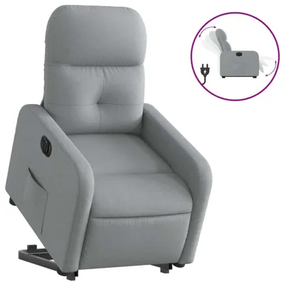 Immagine prodotto di Poltrona Reclinante Alzapersona Elettrica Grigio Chiaro Tessuto