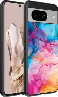Immagine prodotto di Adatto per Google Pixel 8 Pro Custodia del telefono con stampa marmo acrilico arcobaleno - TPU Backcover Case Rainbow Acrylic Marble Design - Smartphonica