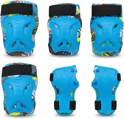Image de Ensemble de protection pour enfants comprenant 6 pièces : protections pour les genoux, les coudes et les poignets, pour les enfants de 3 à 14 ans, idéal pour le skateboard