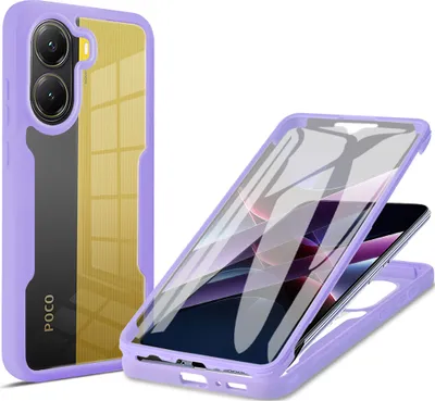 Obrázek produktu pro Pouzdro pro Xiaomi Poco X7 Pro/Redmi Turbo 4, 360° Kompletní Ochrana s Vestavěným Chráničem Displeje Fialová