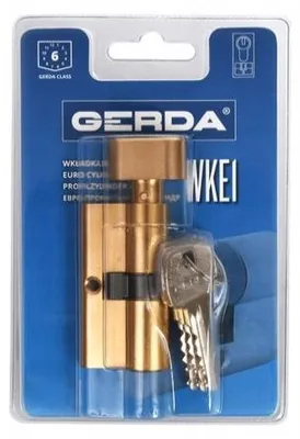 Produktbild von Gerda WKE1 Schließzylinder mit Knauf Messing 36/28 mm