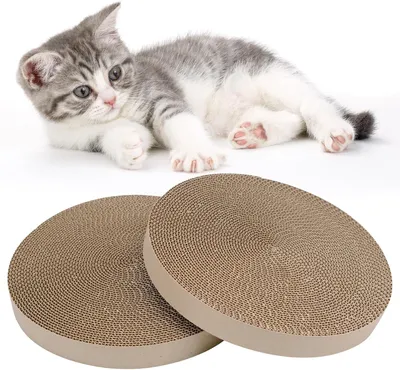 Produktbild von Kratzunterlage fš¹r Katzen,Karton fš¹r Katzen,2 Stš¹ck runde Katzenkratzer-Nachfš¹llpackung,Reusable Wellpappe Katzenkratzer