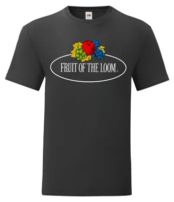 Produktbild von Fruit of the Loom Iconic 150 T-Shirt mit Vintage-Logo auf der Brust Farbe: schwarz - Vintage-Logo groß Größe: 2XL