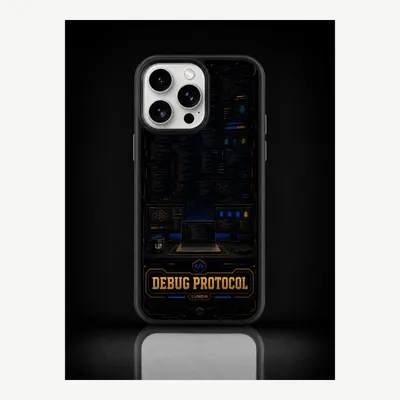 Immagine prodotto di Custodia per iPhone 15 Pro Max, cover protettiva per cellulare con motivo di debug – LUNØIR ©