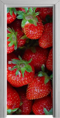 Produktbild von Tür Selbstklebende 90x210 cm Türfolie Türtapete Klebefolie - Obst reif Erdbeeren