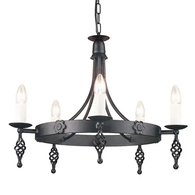 Produktbild von Elstead Belfry Kronleuchter E14 5-fach Schwarz,  UK