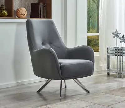 Produktbild von Sessel Polstermöbel Design Textil Grau Wohnzimmer Polster Stoff