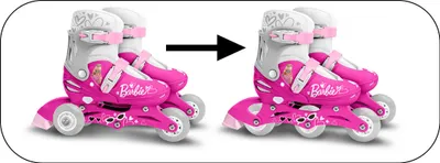 Produktbild von STAMP Inliner BARBIE - Größe 27-30 - Pink; CB200301  Evolutionary skates 2 in 1: tri skate and Roller in line. Adjustable size 27-30.  Easy and quick