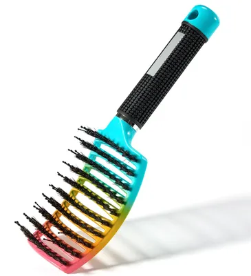 Image de Brosse à cheveux avec des poils de sanglier, démêlante, idéale pour les cheveux bouclés