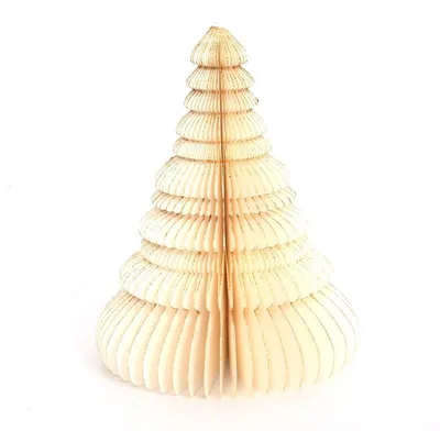 Only Natural – Wabenpapier-Weihnachtsbaum – Elfenbein – 30 cm – Ansicht 1