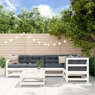 Produktbild von Design Möbel 6-tlg. Garten-Lounge-Set Weiß Massivholz Kiefer - 2024 Neu