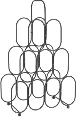 Obrázok produktu pre Home Styling Collection Stojan na fľaše WINE RACK Kovový držiak na fľaše vína čierny na 9 fliaš