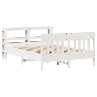 Produktbild von Massivholzbett ohne Matratze Weiß 120x200 cm Kiefernholz