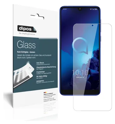 Produktbild von 2x Schutzfolie für Alcatel 3 (2019) - Anti-Shock 9H Folie dipos Glass Kunststoffglas