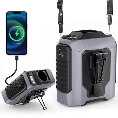 Produktbild von M360 Hochgeschwindigkeits Gürtelclip-Fan, 360° Kühlen, 100 Stufen Lüftung, 10m/s Wind, 5000mAh, 249g, Outdoor Baustelle Camping