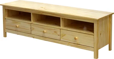 Produktbild von Möbilia TV-Lowboard | 3 Schubladen, 3 offene Fächer | Kiefer-Holz massiv | B 158 x T 40 x H 47 cm | naturfarben | 19020049 | Serie LOWBOARD