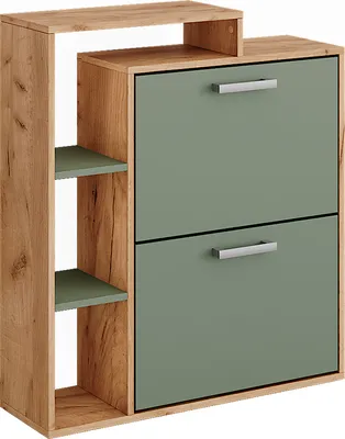 Produktbild von Schuhkipper Vicco Orlando Goldkraft Eiche/Grün 80 x 90 cm, Model 53248