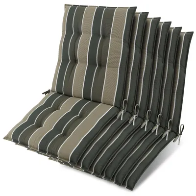 Produktbild von Beautissu 6er Set Sun-NL Niederlehner Auflage 105x50x8cm Grün-Gestreift