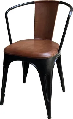 Immagine prodotto di set di 4 sedie da pranzo Living - nero antico con pelle