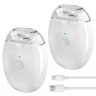 Produktbild von 2 Stück elektrische Nagelschleifer, Nagelknipser & Feile, 3 Geschwindigkeiten, Ultraleise, für Kinder, Senioren & Erwachsene