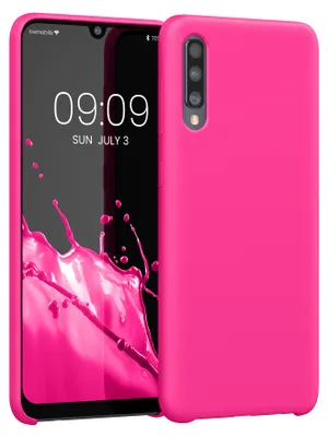 Produktbild von kwmobile Handyhülle für Samsung Galaxy A50 Hülle - Case Silikon - Kabelloses Laden - Schutzhülle Cover in Neon Pink