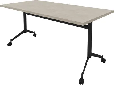 Produktbild von Quadrifoglio Mehrzwecktisch Pop-up beton, dunkelgrau rechteckig, T-Fuß-Gestell grau, 160,0 x 80,0 x 74,0 cm