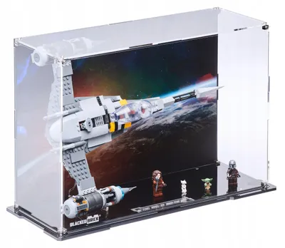 Image de Vitrine noire pour LEGO® Star Wars 75325 – N-1 Starfighter, avec fond imprimé