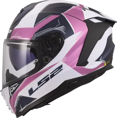 Image de Casque intégral LS2 FF817 Challenger II Flaman Gris Blanc Rose M