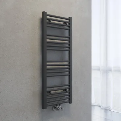 Obrázek produktu pro SONNI Radiátor na ručníky, sušák na ručníky, rozměry 1000 x 400 mm, barva antracitová, topení teplou vodou, bez topného tělesa