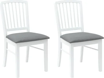 Immagine prodotto di vidaXL Sedie da pranzo 2 pezzi Bianco 50 x 52,5 x 91 cm Legno di gomma massiccio