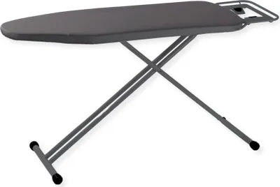 Produktbild von Buxibo Bügelbrett, dunkelgrau, 120x38cm, klappbar mit Bügeleisenständer, Stahl und Baumwolle
