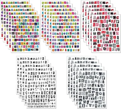 Produktbild von Scrapbook Buchstaben Aufkleber 2775 Stück, 25 Bögen, Alphabet Sticker, für Scrapbooking