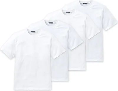 Produktbild von SCHIESSER Herren American T-Shirt 4er Pack - 1/2 Arm, Unterhemd, Rundhals Weiß S