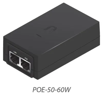 Zdjęcie produktu dla Ubiquiti POE-50-60W, Gigabit Ethernet, 10,100,1000 Mbit/s, Czarny, 50 V, 100 - 240 V, 50/60 Hz