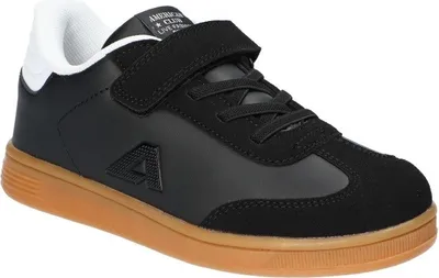Produktbild von AMERICAN CLUB ES192 Solide Kinderschuhe mit Klettverschluss, Sneaker, modische Kinderschuhe, Innensohle aus Naturleder, Casual, Schwarz 32