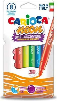 Image de Carioca Neon stylo-feutre Fin/moyen Multicolore 8 pièce(s)